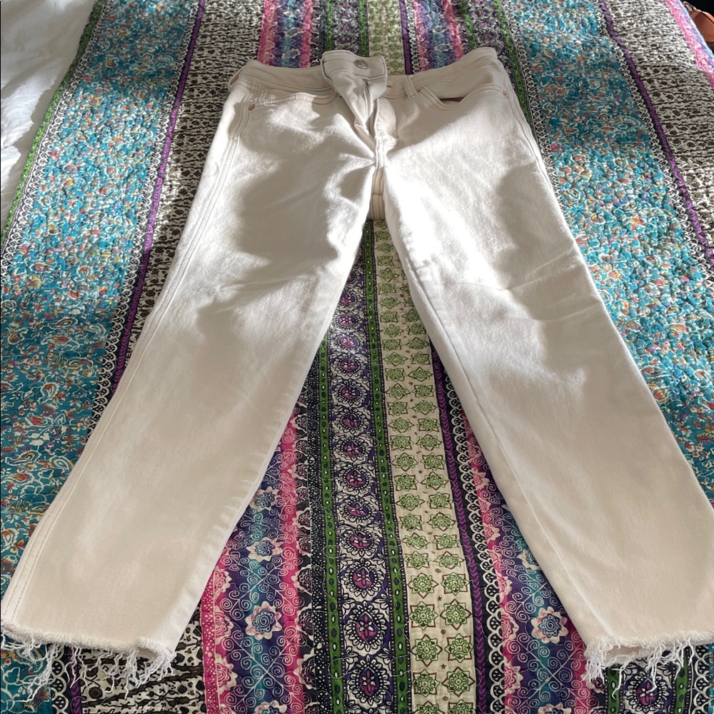 Free People Off-White Straight Leg Jeans